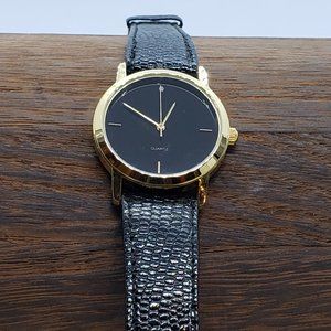 Genuine Leather Quartz Watch Diamond 12 Hour Mark